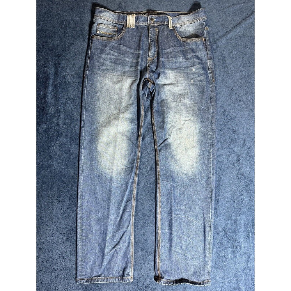 Coogi Pants Mens 36x34 Blue Denim Jeans Embroidered Logo Streetwear Hip Hop